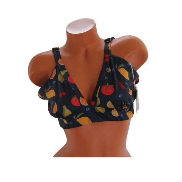 Other - Kitty and Vibe 1X Crop Top Fruit Print Adjustable Strap Swimwear
